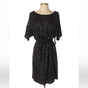 New York & Company Black Sequin Party Dress